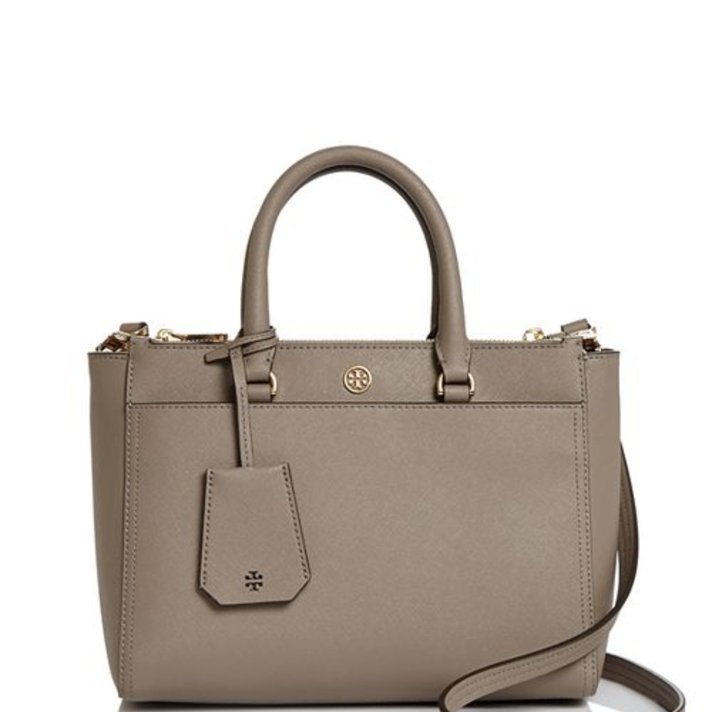 Tory Burch Robinson Small Double Zip Leather Tote